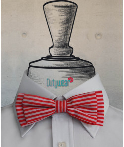 Casual Bow Tie - Red & White Stripes