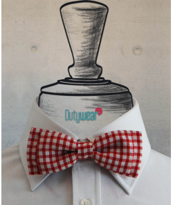 Casual Bow Tie - Red-White Checks