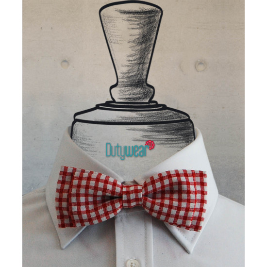 Casual Bow Tie - Red-White Checks