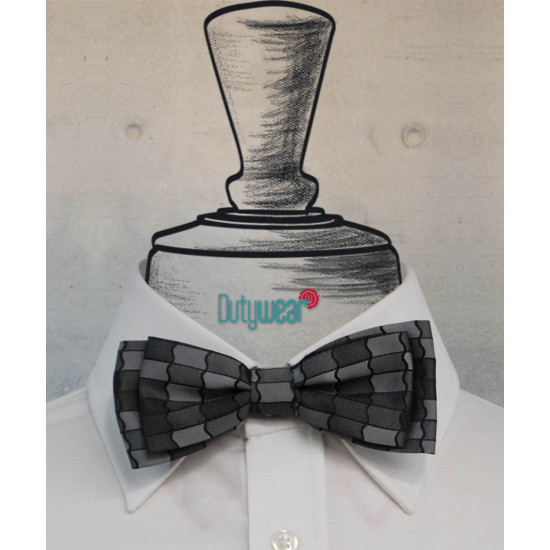 Bow Tie - Black-Grey Brocade