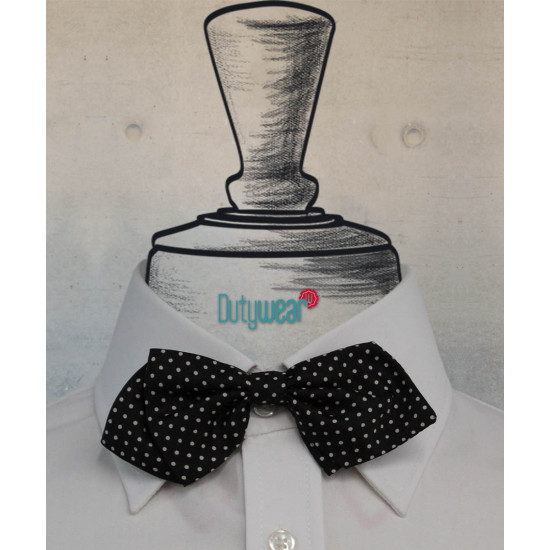 Arrow Bow Tie - Black-White Polka Dots