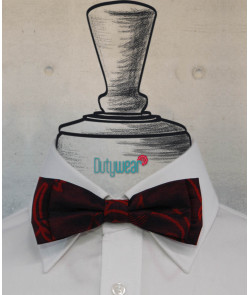 Bow Tie - Wine-Red Abstract Design