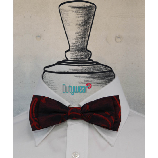 Bow Tie - Wine-Red Abstract Design