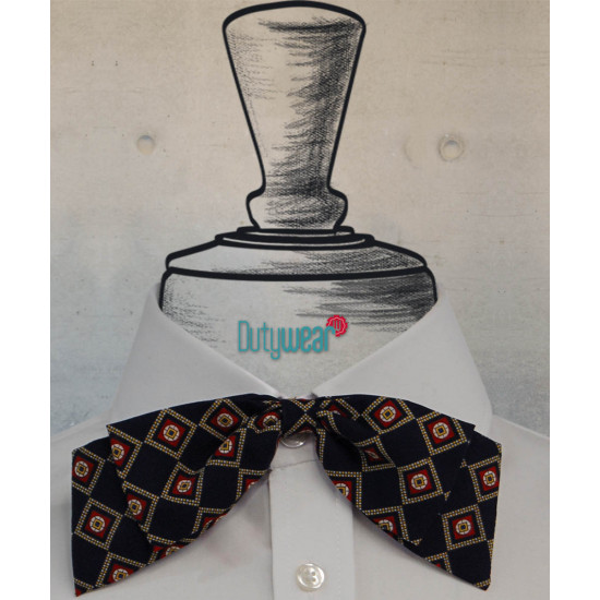 Oversized Bowtie - Navy Gold-Red Motifs