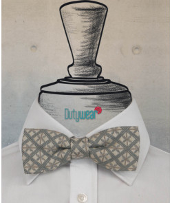 Bow Tie - Grey Beige Jacquard