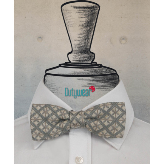 Bow Tie - Grey Beige Jacquard