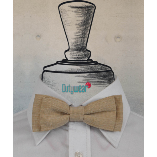 Bow Tie - Light Beige Textured Brocade