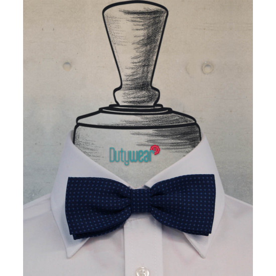 Bow Tie - Night Blue Polka Dots