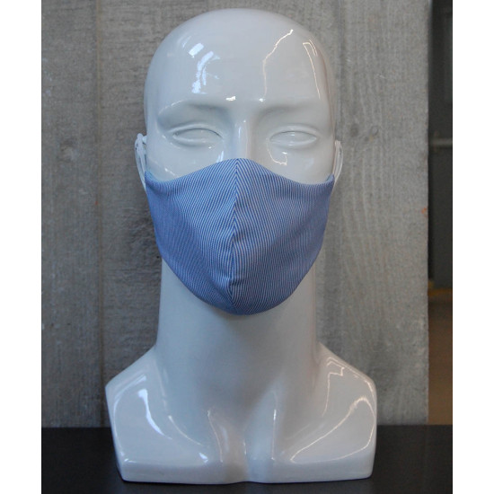 Washable Face Mask - Blue Pinstripes