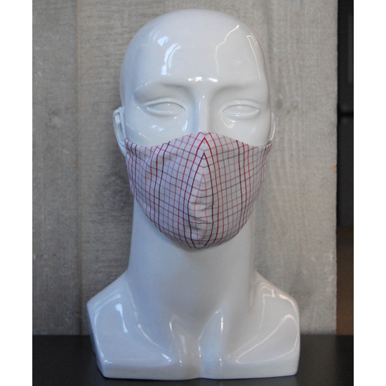 Washable Face Mask - Checks Red Tones