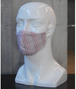 Washable Face Mask - Checks Red Tones