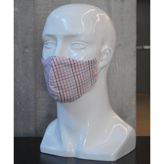 Washable Face Mask - Checks Red Tones