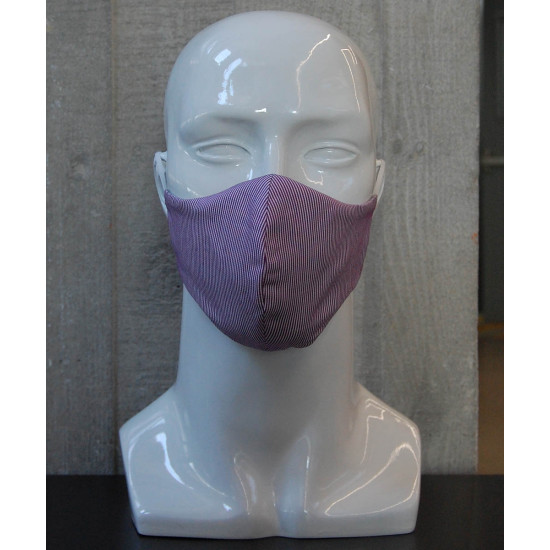 Washable Face Mask - Lilac Pinstripes