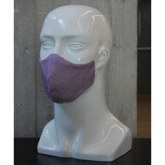 Washable Face Mask - Lilac Pinstripes