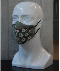 Washable Face Mask -  Green Patched Pattern