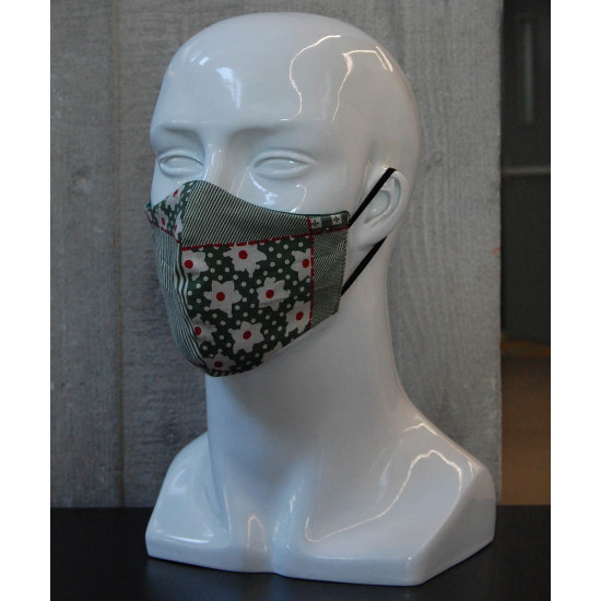 Washable Face Mask -  Green Patched Pattern