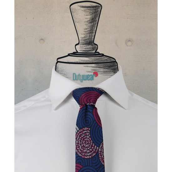 Necktie - Spiral Design In Navy & Purple