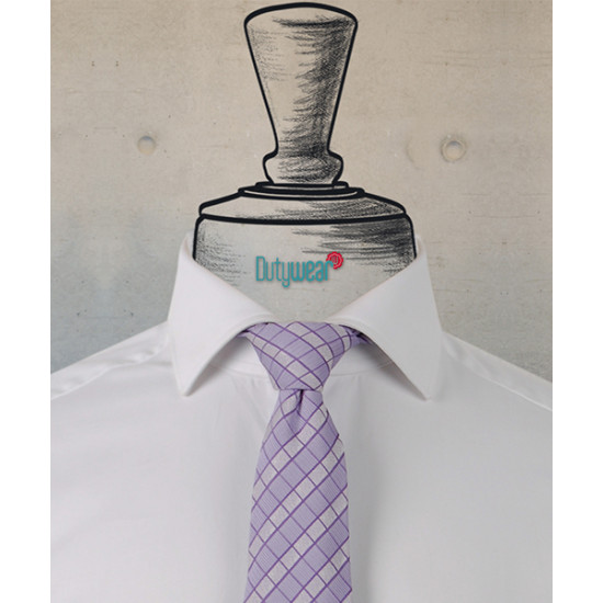 Necktie - Lilac and Silver Checks