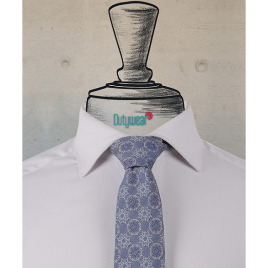 Necktie - Steel Blue Medallion Motif