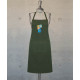 Female Bib Apron - Flowered Embroidery - Green