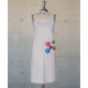 Female Bib Apron - Flowered Embroidery - Pink