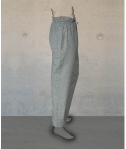 Chef trousers - Elastic waistband - Black-White Houndstooth