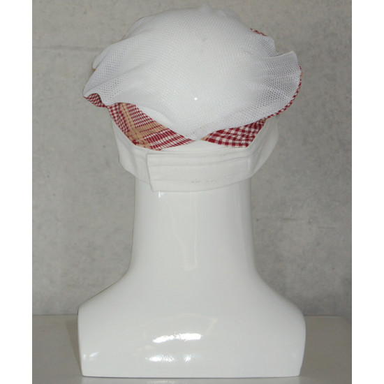 Kitchen beret - Burgundy-Beige Plaid