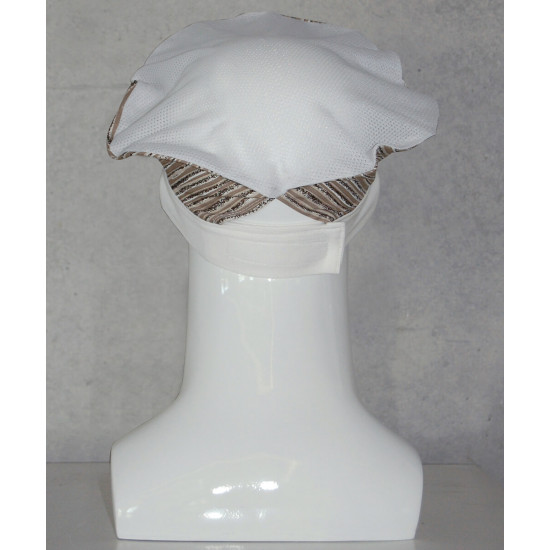 Kitchen beret - Beige Brown Printed Stripes