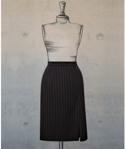 Straight Cut Skirt In Grey City Stripes
