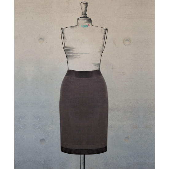 Straight Cut Skirt With Satin Waistband