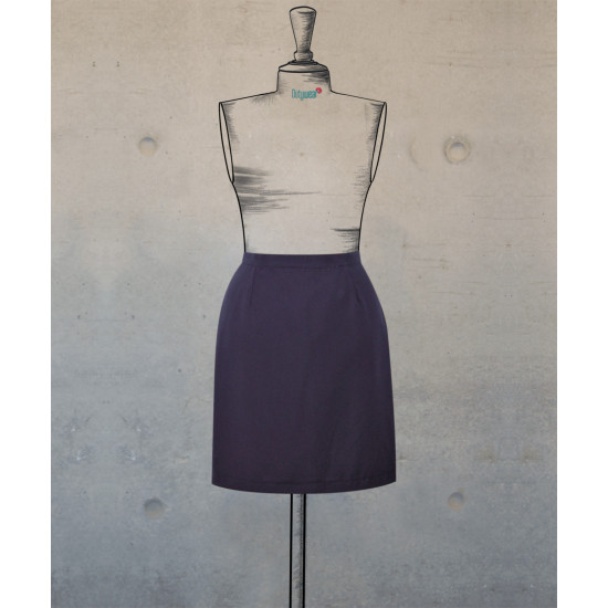 Straight Cut Skirt In Navy