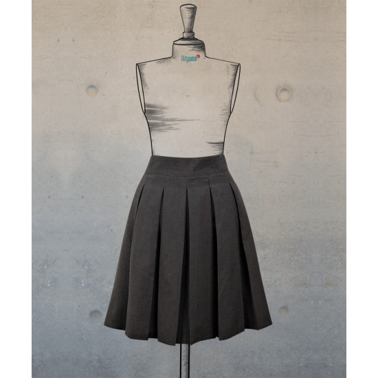 High Waist Flared Pleated Skirt