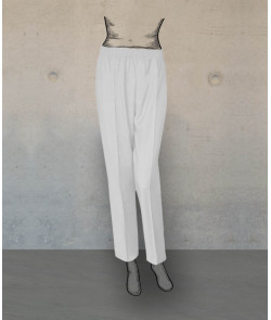 Female Trousers - White Pique