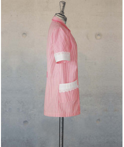 Female Tunic With Classic V-Neck - Pink Stripes