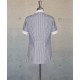 Female Tunic With Mandarin Collar - Purple Grey Stripes