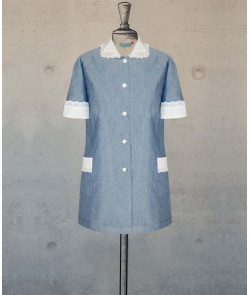 Female Tunic With Round Collar - Steel Blue