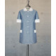 Female Tunic With Round Collar - Steel Blue