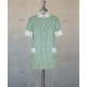 Female Tunic With Round Collar - Green Beige Stripes