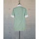 Female Tunic With Round Collar - Green Beige Stripes