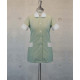 Female Tunic With Round Collar - Green Pinstripes