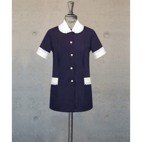 Female Tunic With Round Collar - Navy