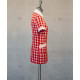 Female Tunic With Round Collar - Red Checks