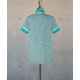 Female Tunic With Round Collar - Green Stripes  & Aqua 