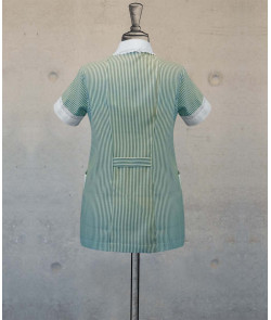 Female Tunic With Round Collar - Green Stripes