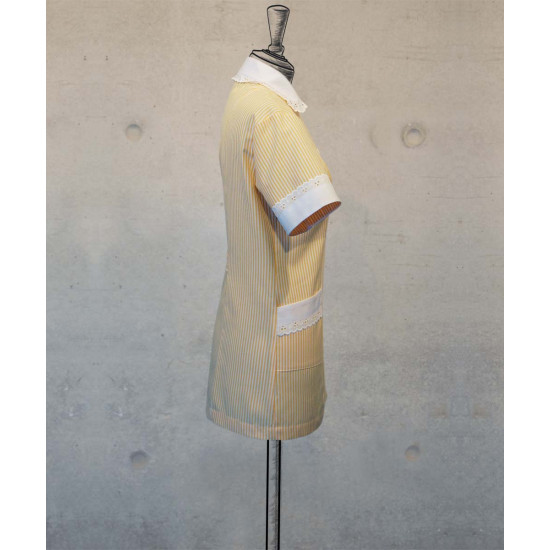 Female Tunic With Round Collar - Yellow Stripes