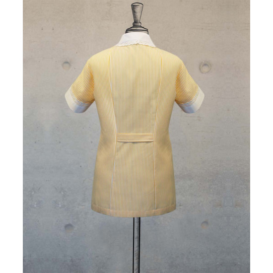 Female Tunic With Round Collar - Yellow Stripes