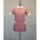 Female Tunic With Round Collar - Wine Stripes