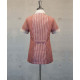 Female Tunic With Round Collar - Wine Stripes