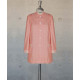 Female Tunic With Mandarin Collar - Salmon Stripes