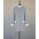 Female Tunic With Mandarin Collar - Blue White Stripes